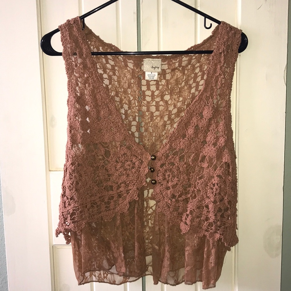 Daytrip Crochet & Lace Vest